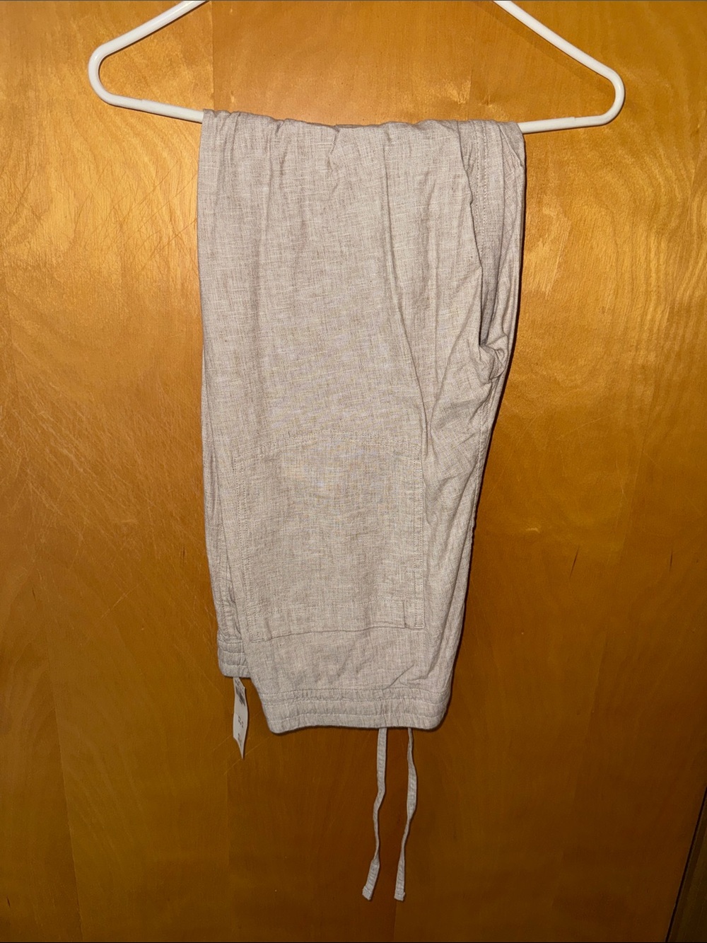 Light Beige Men’s Linen Drawstring Pants
